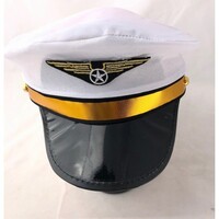 Adults White Pilot Hat