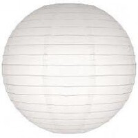 Round White Paper Lanterns (20cm) - Pk 2