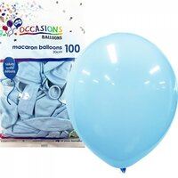 Macaron Pastel Blue Latex Balloons (30cm) - Pk 100