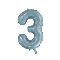 Number 3 Ice Blue Foil Balloon (86cm)