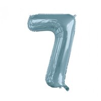 Number 7 Ice Blue Foil Balloon (86cm)