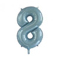 Number 8 Ice Blue Foil Balloon (86cm)
