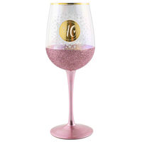 "40" Gold & Pink Glitterati Wine Glass