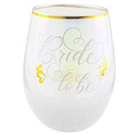 "Bride To Be" Glitterati Stemless Wine Glass