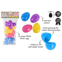 Asstd Colours Fillable Easter Eggs - Pk 18