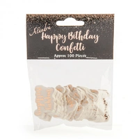 Happy Birthday Rose Gold Giant Confetti (100 pcs)