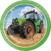Tractor Time 17cm Paper Plates - Pk 8