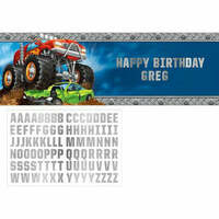 Giant Monster Truck Rally Birthday Banner (1.52m)