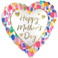 Happy Mothers Day Colourful Heart Foil Balloon (45cm)