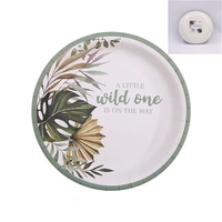 Wild One Baby Shower Round Paper Plates (18cm) - Pk 12