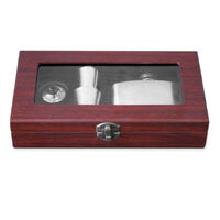 Stainless Steel Hip Flask Gift Set in Timber Box