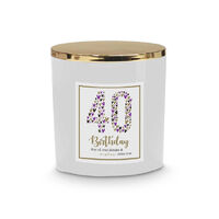 40th Birthday Scented Glass Candle