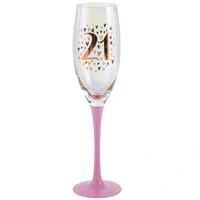 21st Birthday Pink & Rose Gold Champagne Glass