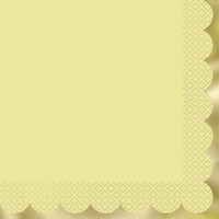 Small Pastel Yellow & Gold Stamped Beverage Napkins - Pk 16