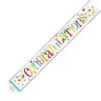 Colourful Confetti "Congratulations" Banner (3.6m)