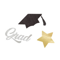 Graduation Caps & Stars Jumbo Foil Confetti (14g)