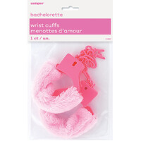 Hot Pink Fur Novelty Handcuffs