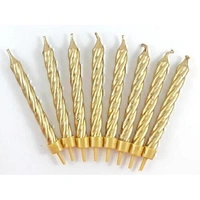 Gold Jumbo Spiral Candles - Pk 8
