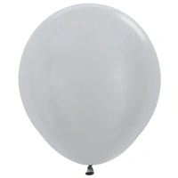 46cm Satin Silver Latex Balloons - Pk 25