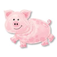 Cartoon Pig SuperShape Foil (89x64cm)
