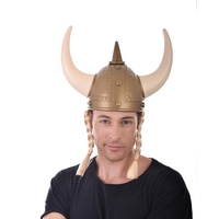 Viking Helmet with Blonde Plaits