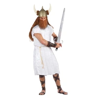 Adults White Viking Tunic Costume - M-L