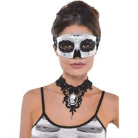 Black & Silver Skull Masquerade Mask