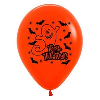 30cm Happy Halloween Fashion Orange Sempertex Balloons - Pk 12