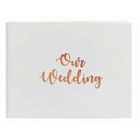 White & Rose Gold "Our Wedding" Guest Book
