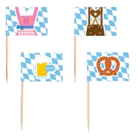 Oktoberfest Wooden Flag Cocktail Picks - Pk 30