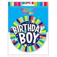 Multicolour Blue Birthday Boy Large Badge