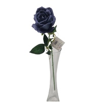 Single Stem Navy Blue Silk Rose (51cm)