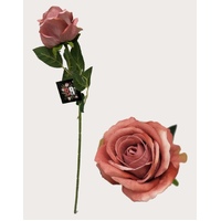 Single Stem Mauve Silk Rose (51cm)