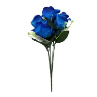 Blue Silk Flower Bunch (35cm)