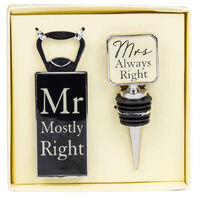 "Mr. & Mrs." Bottle Opener & Stopper Set
