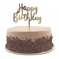 "Happy Birthday" Gold Cake Topper