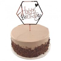 Hexagon "Happy Birthday" Rose Gold Cake Topper