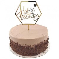 Hexagon "Happy Birthday" Gold Cake Topper