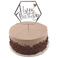 Hexagon "Happy Birthday" Silver Cake Topper