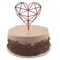 Red Geometric Heart Cake Topper*