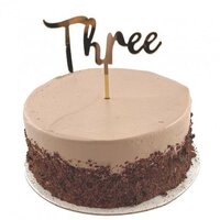 "Three" Gold Cake Topper*
