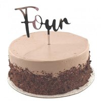 "Four" Silver Cake Topper*