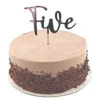 "Five" Silver Cake Topper*