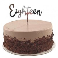 "Eighteen" Silver Cake Topper