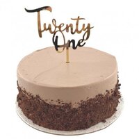 "Twenty One" Gold Cake Topper