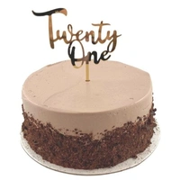 "Twenty One" Gold Cake Topper