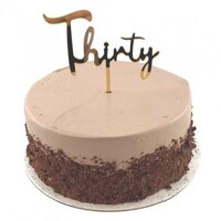 "Thirty" Gold Cake Topper