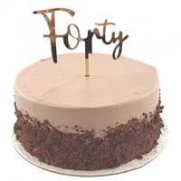 "Forty" Gold Cake Topper