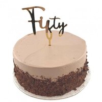 "Fifty" Gold Cake Topper