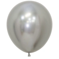 46cm Metallic Silver Latex Balloons - Pk 25